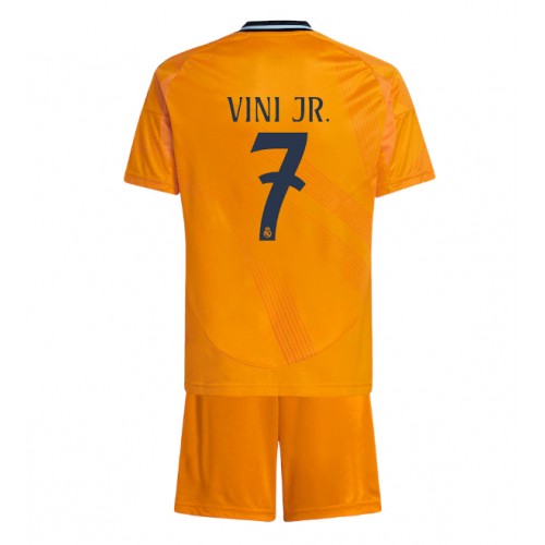 Fotbalové Dres Real Madrid Vinicius Junior #7 Dětské Venkovní 2024-25 Krátký Rukáv (+ trenýrky)